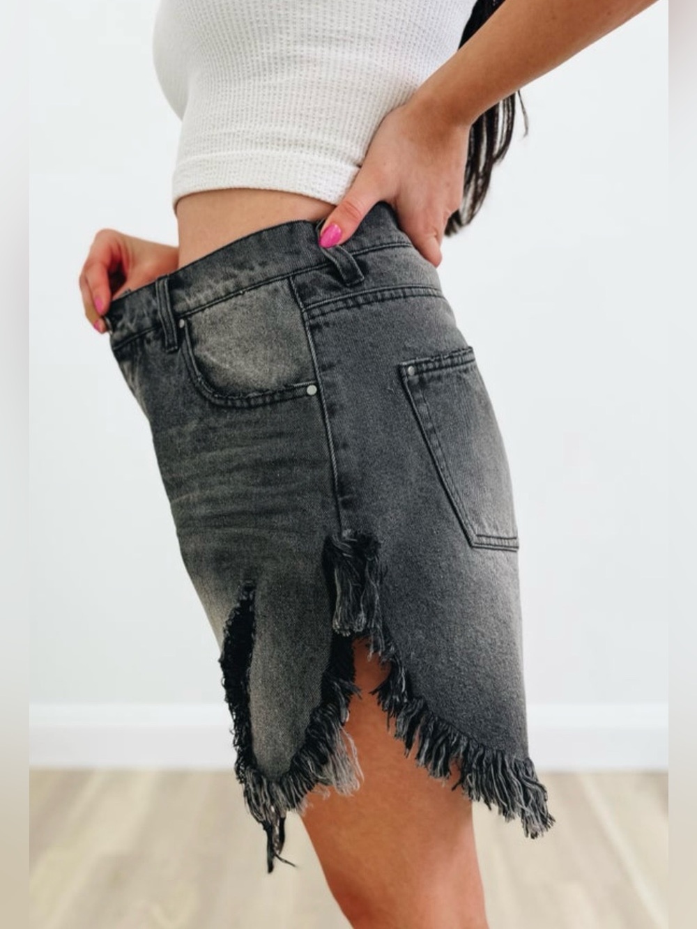 Distressed Denim Short - Picture 10 of 13